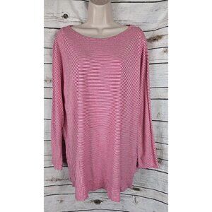 OSKA Pink Striped Knit Top 3 Lagenlook Oversized Womens Dolman Linen